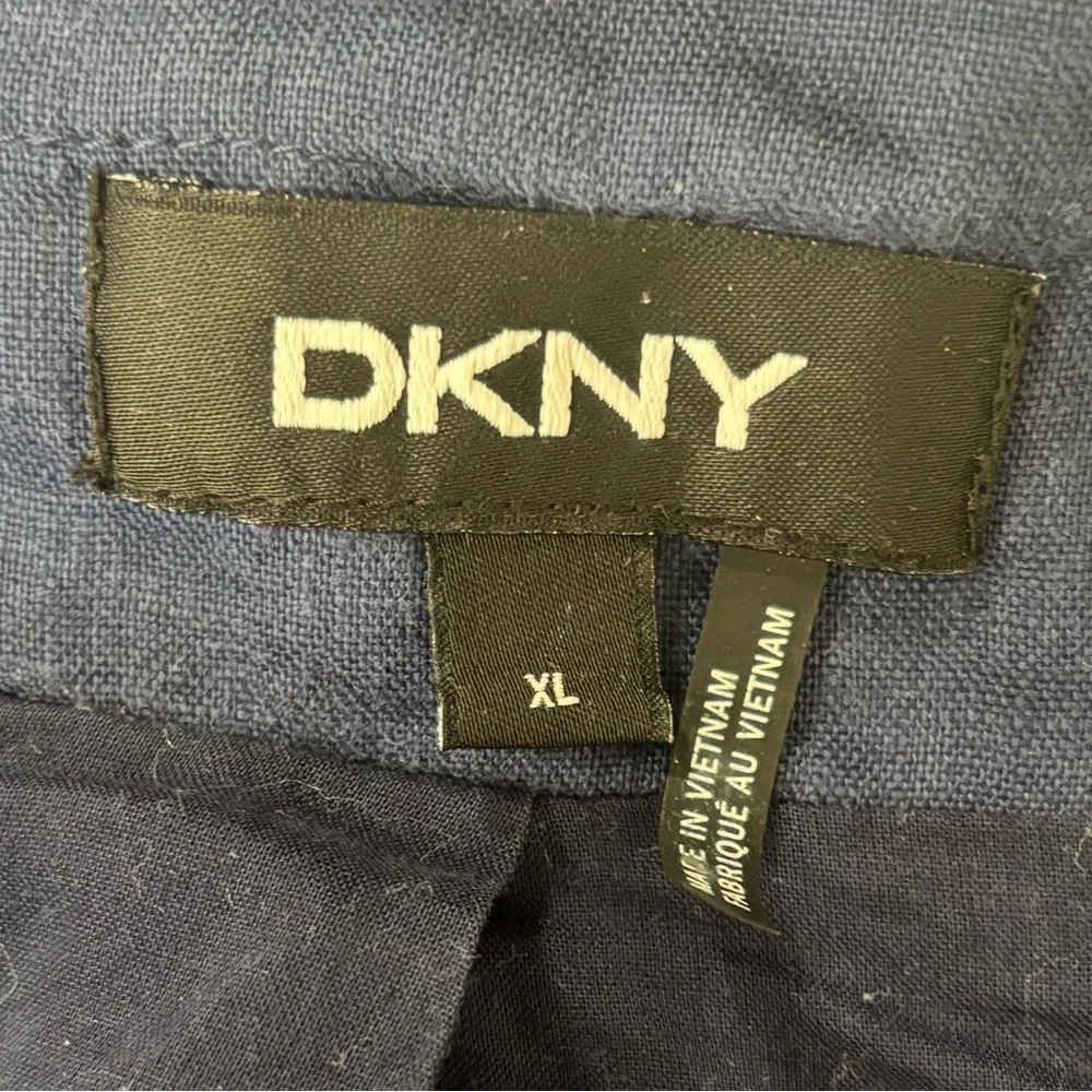DKNY. Navy Blue Women's Jacket. Size XL 100% linen - Picture 8 of 11